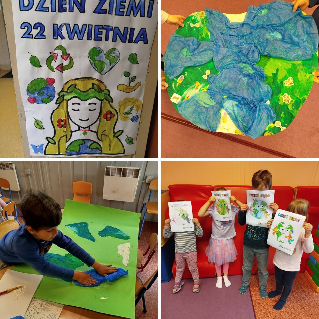 Prace plastyczne przedszkolaków wykonane z okazji Dnia Ziemi
