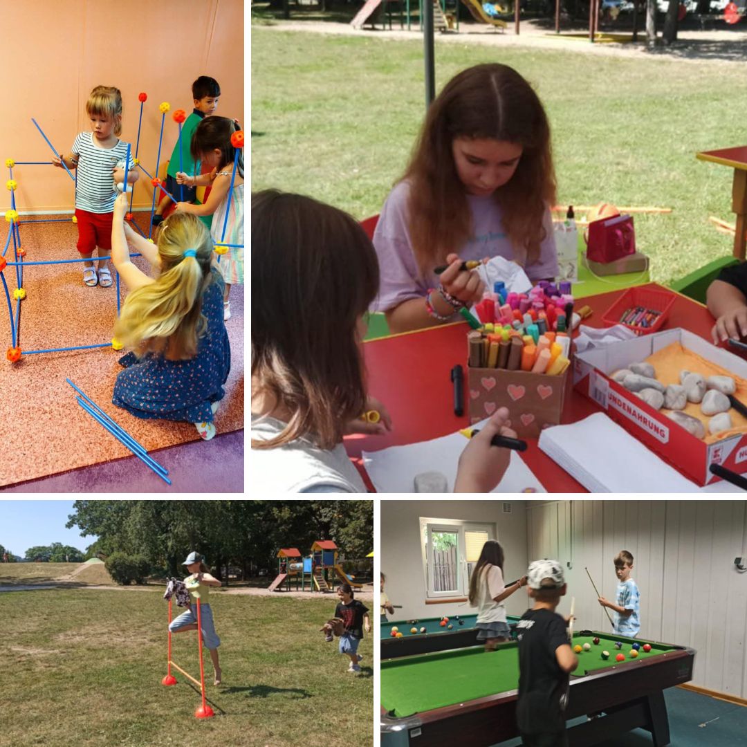 Zbiór zdjęć przedstawiających wakacyjne aktywności w II Ogrodzie Jordanowskim