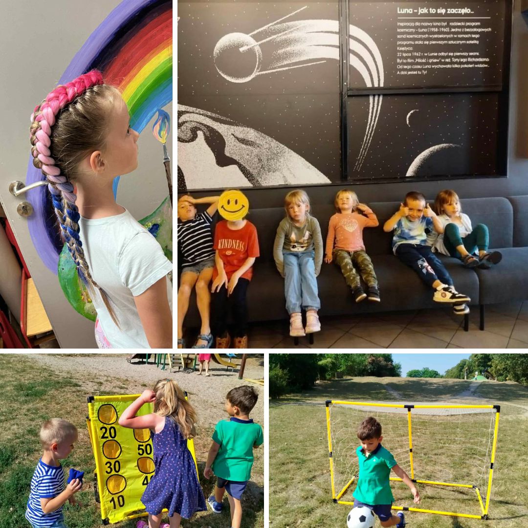 Zbiór zdjęć przedstawiających wakacyjne aktywności w II Ogrodzie Jordanowskim