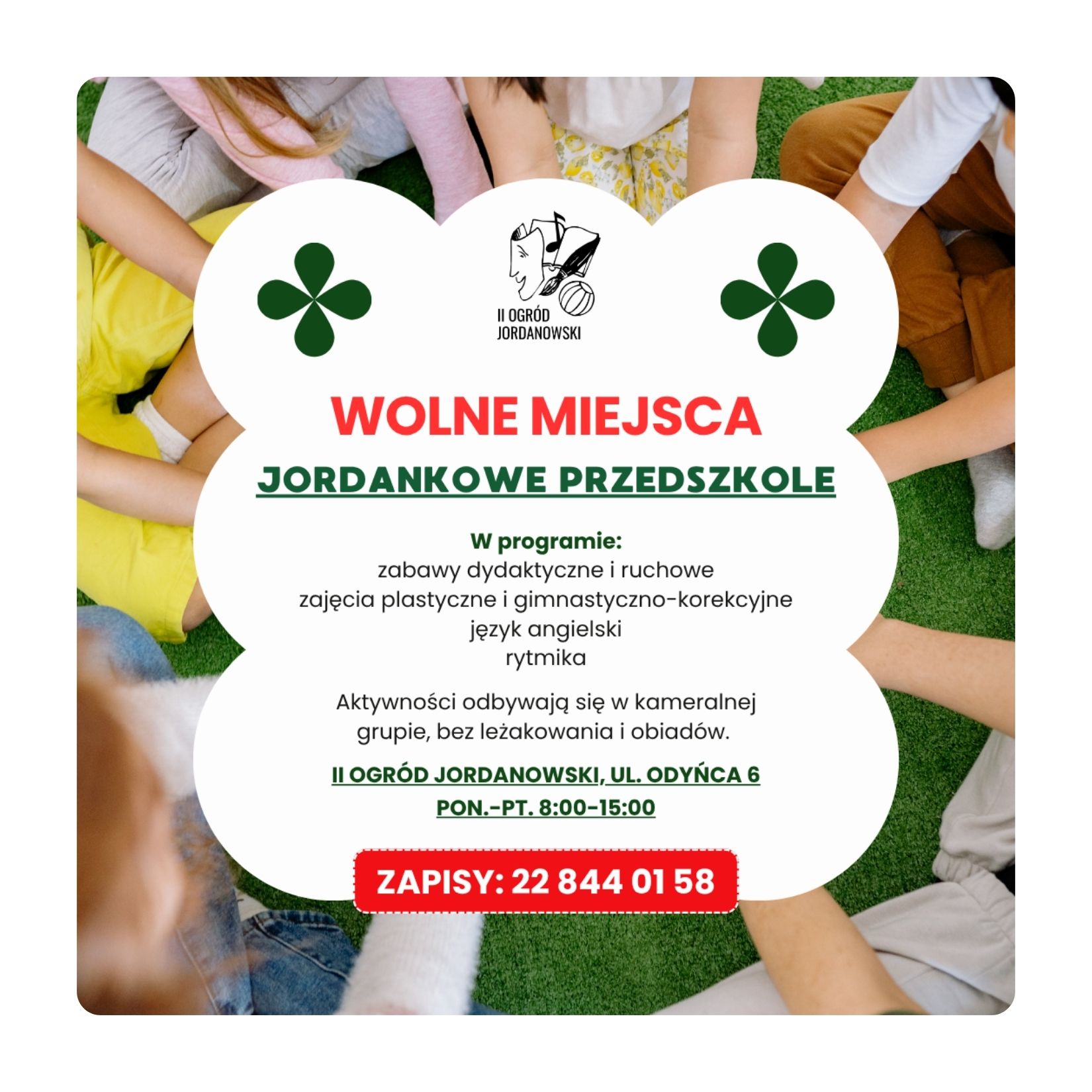 Wolne miejsca w Jordankowym Przedszkolu