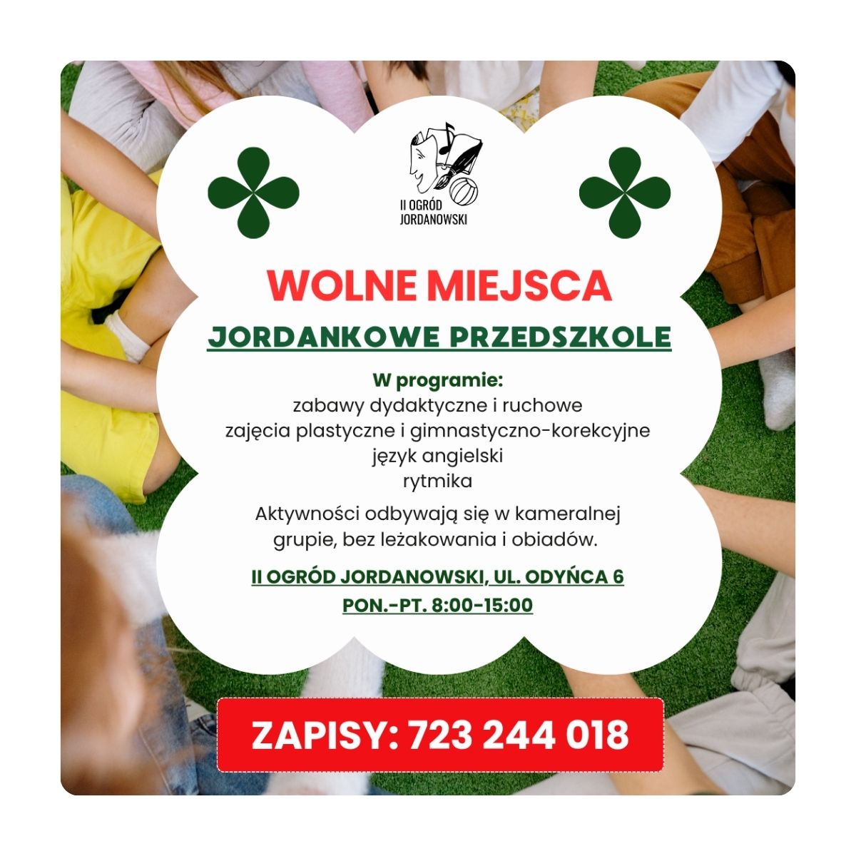 Wolne miejsca w Jordankowym Przedszkolu