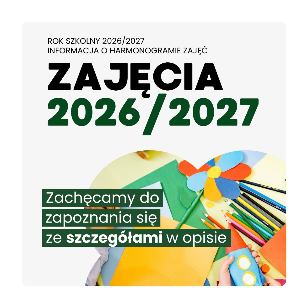 Zajęcia pozaszkolne - aktualności dotyczące planu zajęć